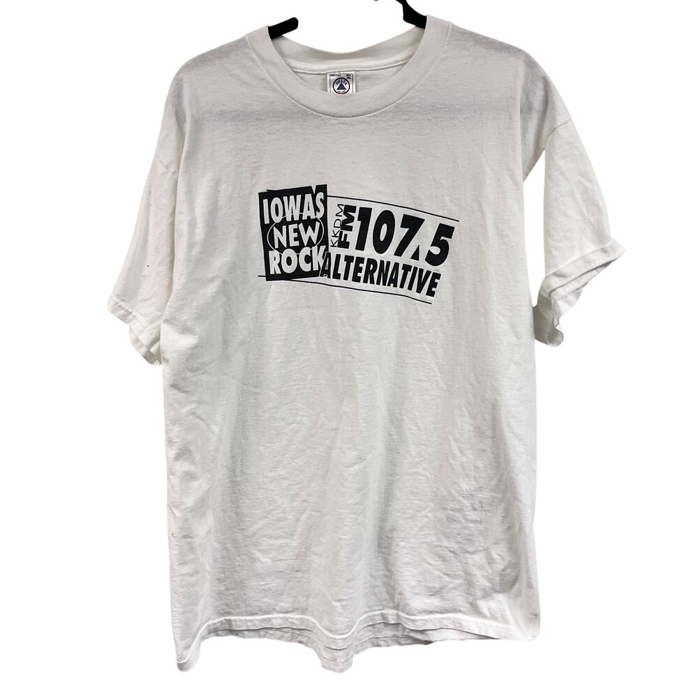 Vintage 107.5 Alt Rock Iowa radio station Kiss FM graphic tee shirt XL